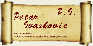 Petar Ivašković vizit kartica